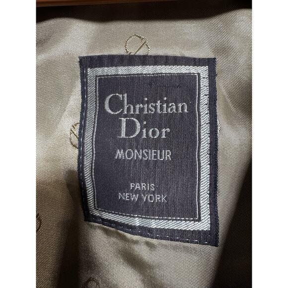 Vintage Christian Dior Monsieur Trench Coat Tan 44L Paris New York Rain Repellen - Picture 5 of 10
